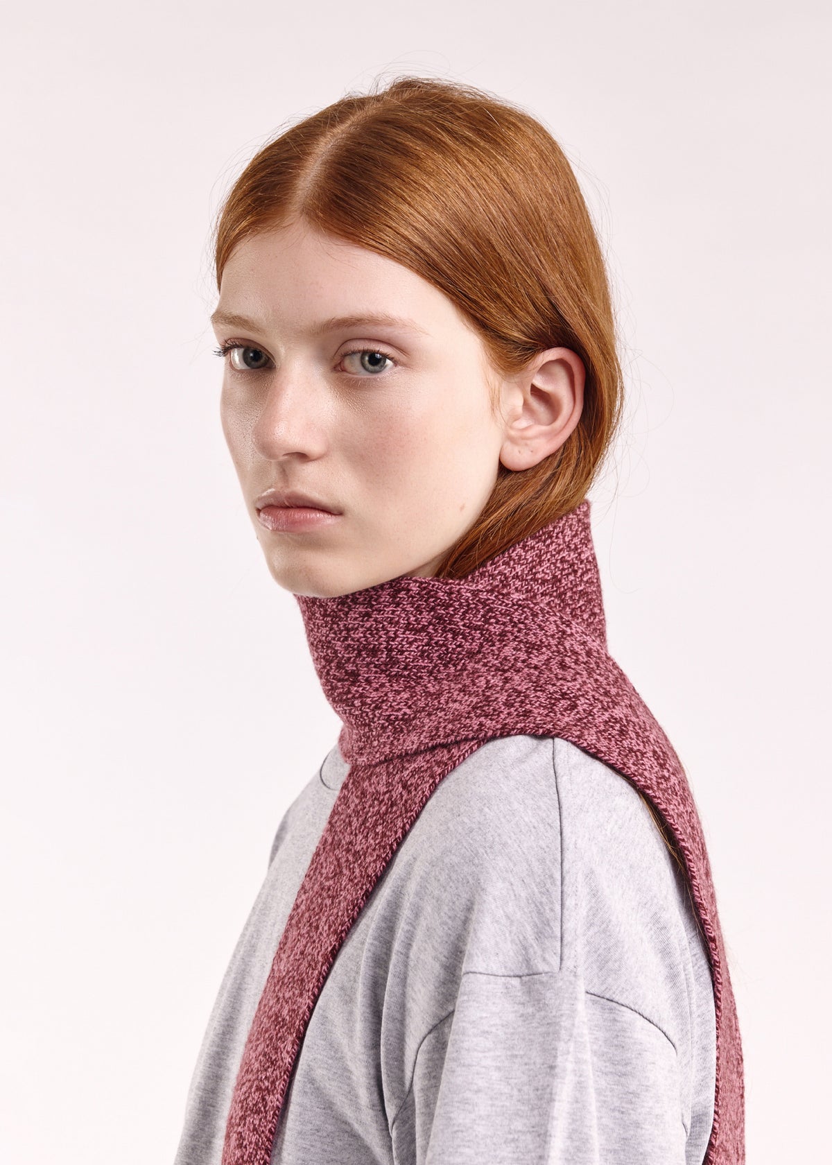 CLOIMH Mini Scarf - Burgundy/Pink Marl