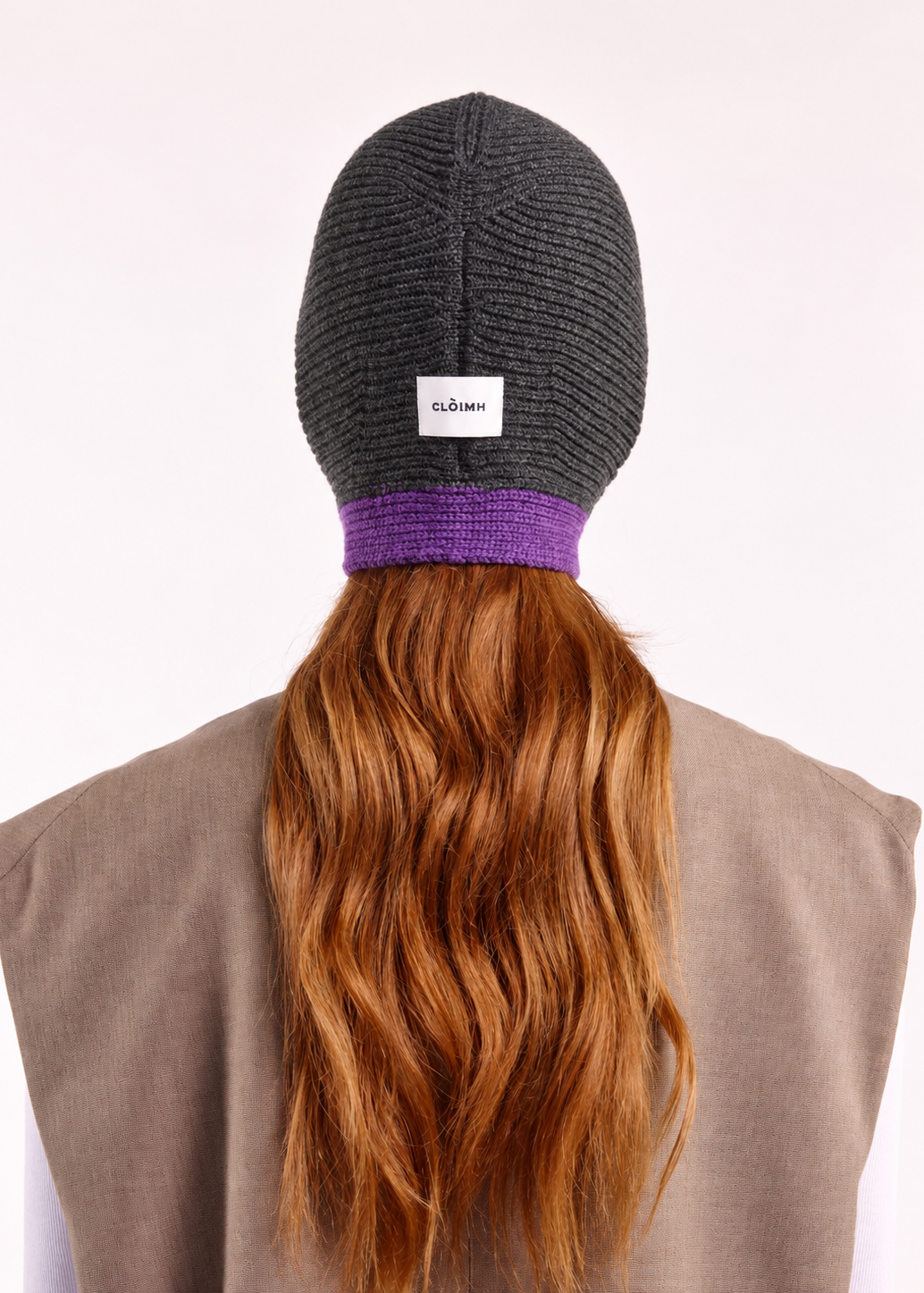 CLOIMH Tied Hood - Dark Grey/Purple