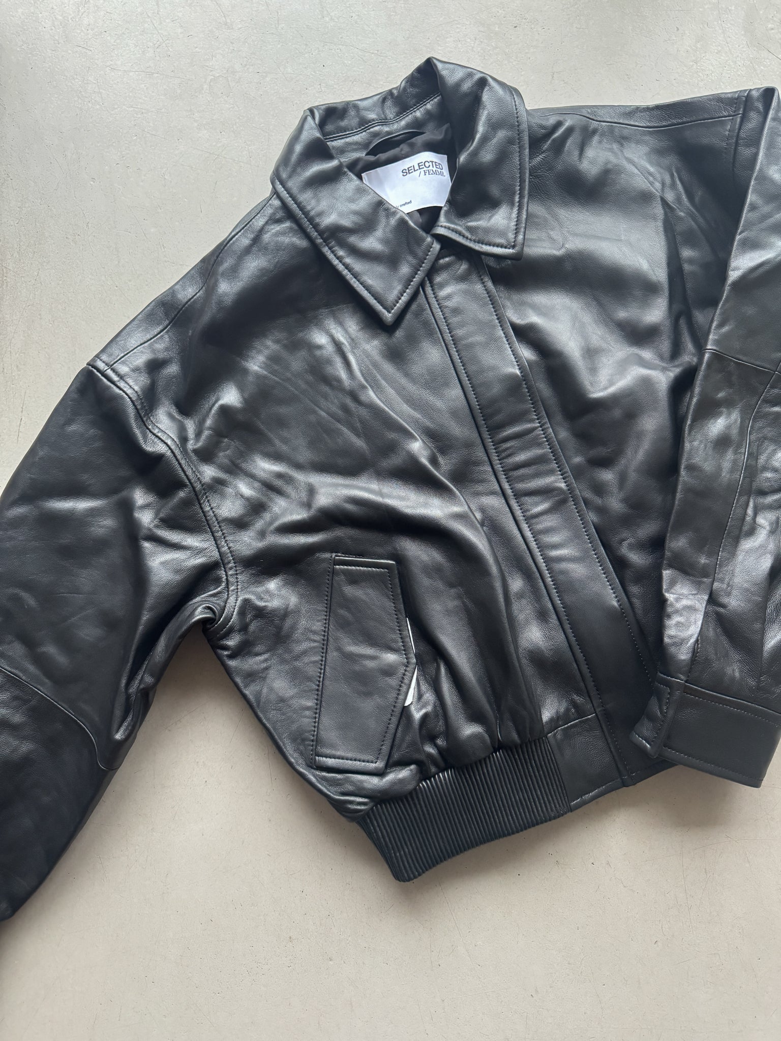 Selected leather bomber - Size 36
